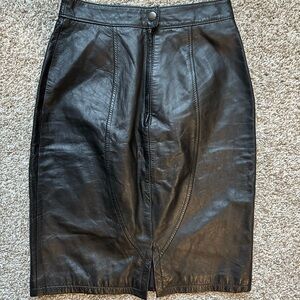 Vintage Bermans leather skirt.